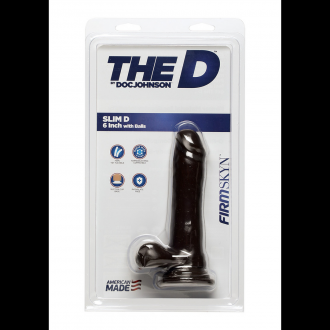 SLIM D - REALISTIC FIRMSKYN DILDO WITH BALLS - 6 / 15 CM