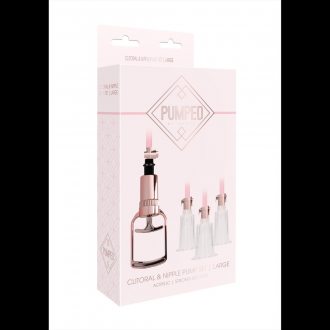 CLITORAL  NIPPLE PUMP SET MEDIUM - LARGE